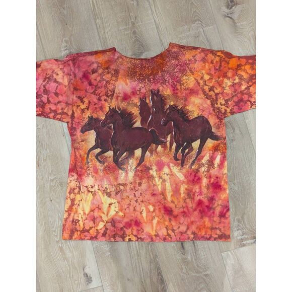 Reworked Reverse Tie Dye Horse Tee • Bleached Leopard Print • Oversized - Picture 8 of 8